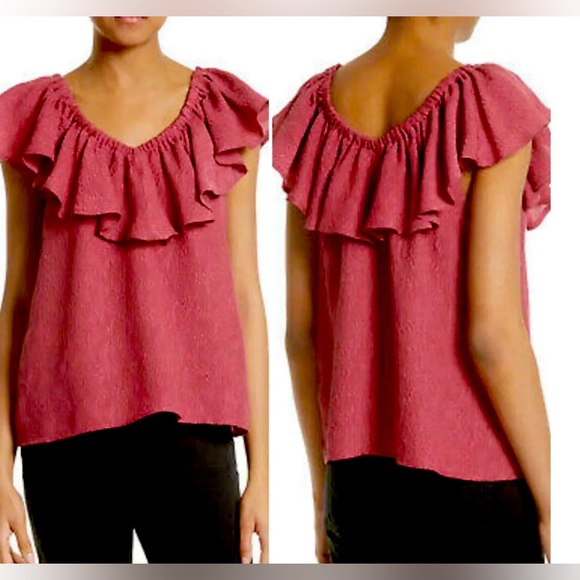 Rebecca Taylor Silk Rose Blouse Off The Shoulder size 2 - Picture 4 of 7